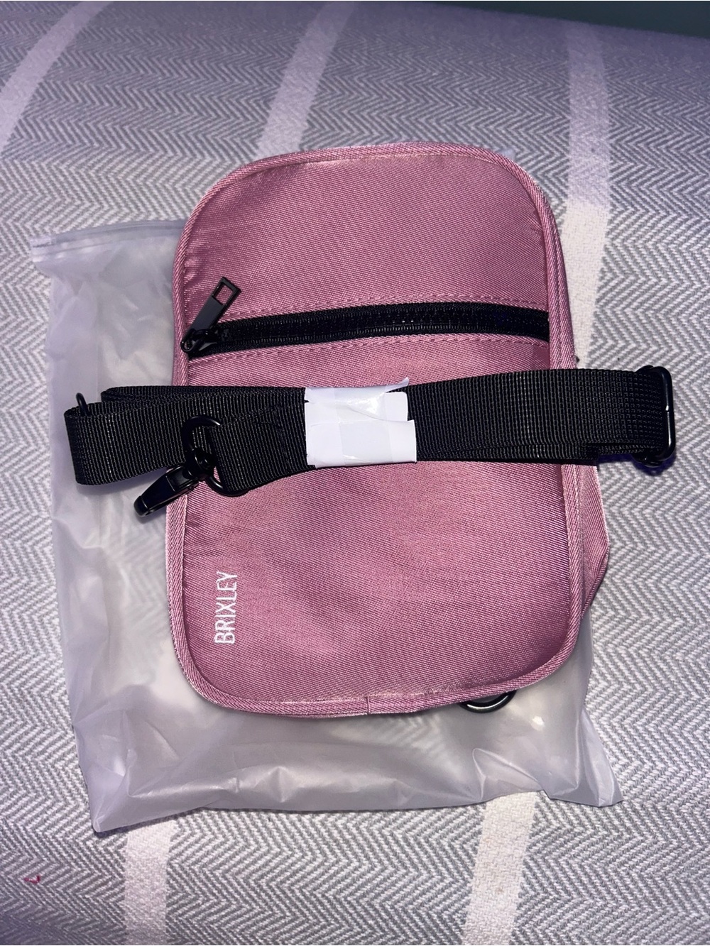 Brixley Pink Crossbody Bag with Adjustable Black Strap